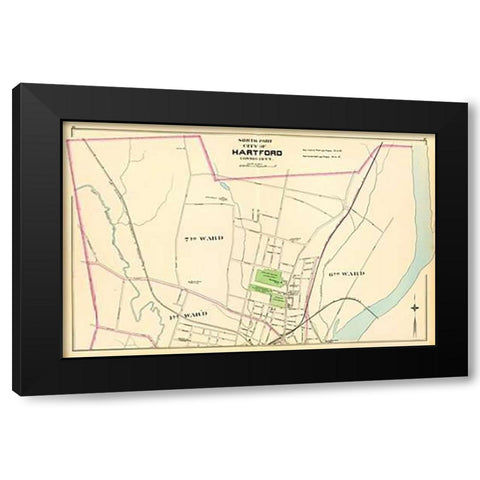 Connecticut: Hartford, North, 1893 Black Modern Wood Framed Art Print by Hurd and Co., D.H