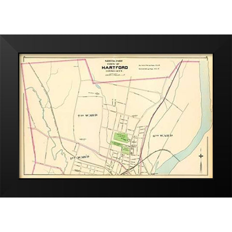 Connecticut: Hartford, North, 1893 Black Modern Wood Framed Art Print by Hurd and Co., D.H