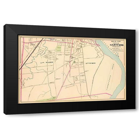 Connecticut: Hartford, South, 1893 Black Modern Wood Framed Art Print by Hurd and Co., D.H
