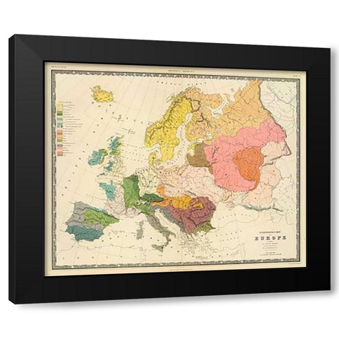 Ethnographic, Europe, 1856 Black Modern Wood Framed Art Print by Kombst, Gustaf