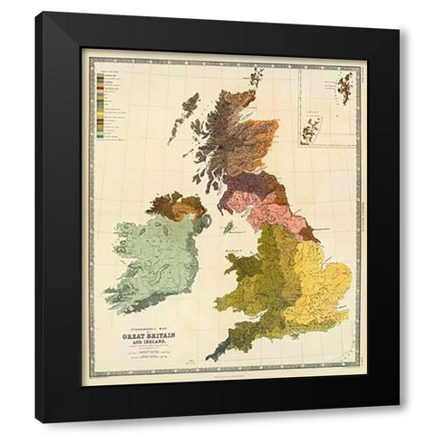 Ethnographic, Great Britain, Ireland, 1856 Black Modern Wood Framed Art Print by Kombst, Gustaf