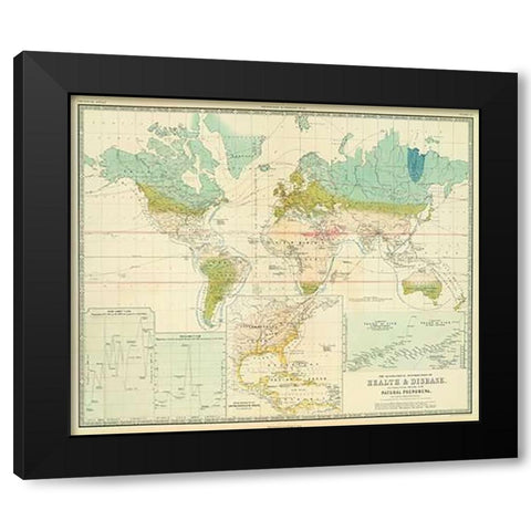 Health, disease, 1856 Black Modern Wood Framed Art Print with Double Matting by Johnston, Alexander Keith