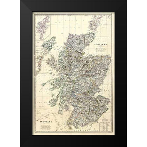 ComVintageite: Scotland, 1861 Black Modern Wood Framed Art Print by Johnston, Alexander Keith