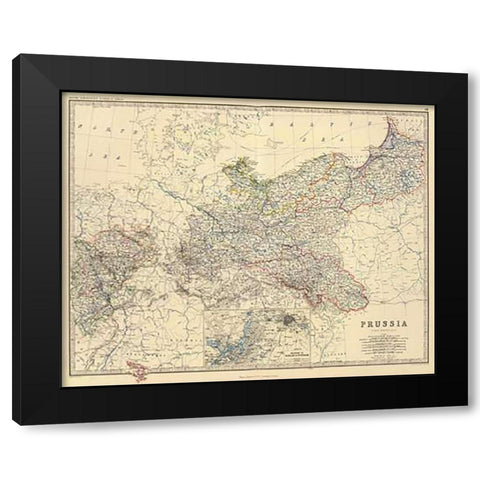 Prussia, 1861 Black Modern Wood Framed Art Print with Double Matting by Johnston, Alexander Keith