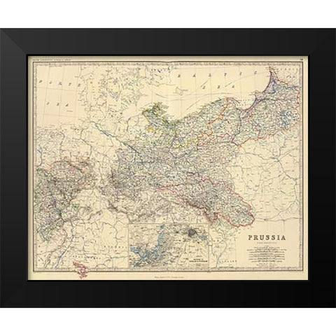 Prussia, 1861 Black Modern Wood Framed Art Print by Johnston, Alexander Keith