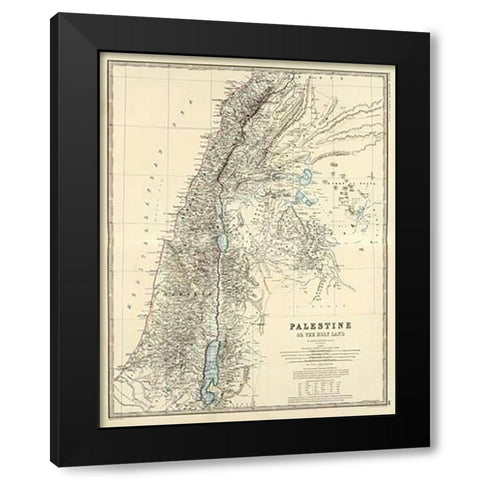 Palestine, 1861 Black Modern Wood Framed Art Print by Johnston, Alexander Keith