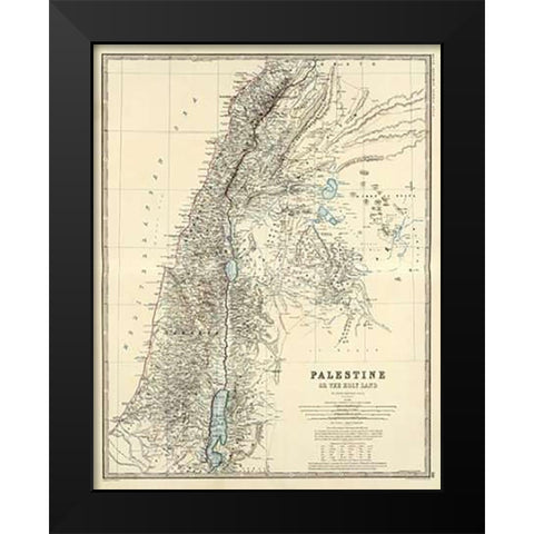Palestine, 1861 Black Modern Wood Framed Art Print by Johnston, Alexander Keith