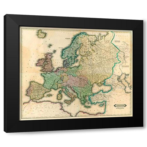 ComVintageite: Europe, 1831 Black Modern Wood Framed Art Print by Lizars, Daniel