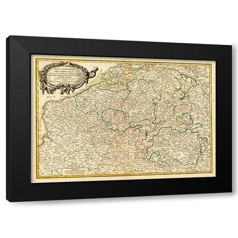 Pays Bas meridionale, 1780 Black Modern Wood Framed Art Print with Double Matting by Janvier, Jean