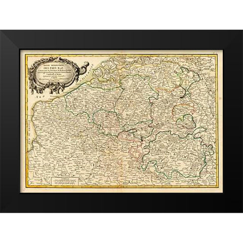 Pays Bas meridionale, 1780 Black Modern Wood Framed Art Print by Janvier, Jean