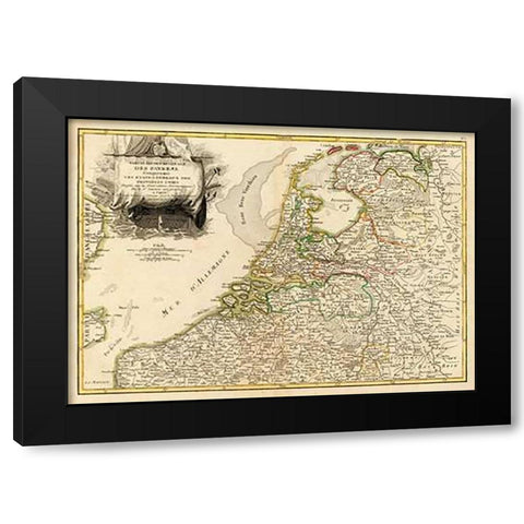 Pays Bas septentrionale, 1780 Black Modern Wood Framed Art Print by Janvier, Jean