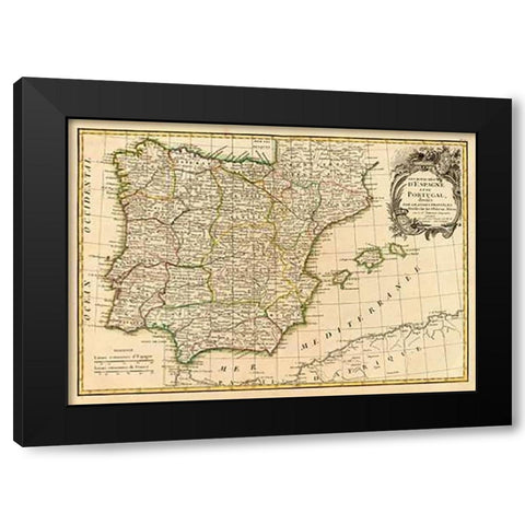 Espagne, Portugal, 1780 Black Modern Wood Framed Art Print with Double Matting by Janvier, Jean