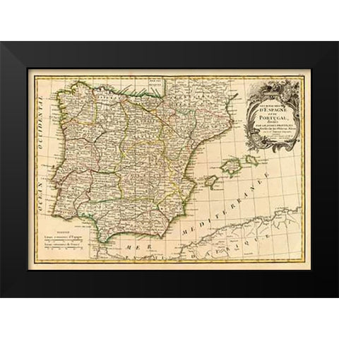 Espagne, Portugal, 1780 Black Modern Wood Framed Art Print by Janvier, Jean