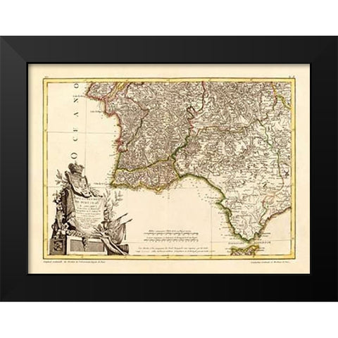 Portugal, Algarve meridionale, 1780 Black Modern Wood Framed Art Print by Zannoni, Giovanni Antonio Bartolomeo Rizzi