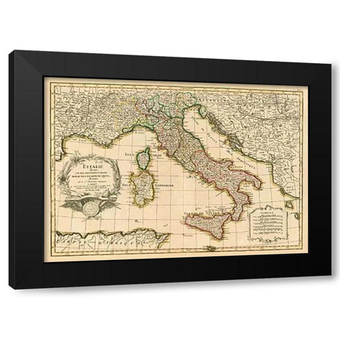 LItalie, 1780 Black Modern Wood Framed Art Print by Janvier, Jean