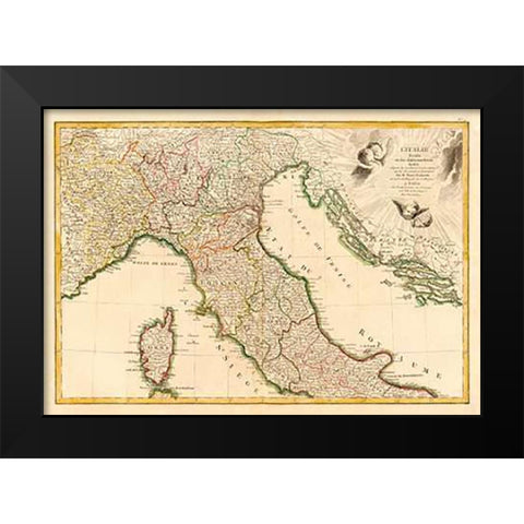 LItalie septentrionale, 1780 Black Modern Wood Framed Art Print by Zannoni, Giovanni Antonio Bartolomeo Rizzi