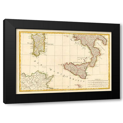 LItalie meridionale, 1780 Black Modern Wood Framed Art Print with Double Matting by Zannoni, Giovanni Antonio Bartolomeo Rizzi