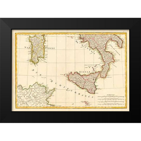 LItalie meridionale, 1780 Black Modern Wood Framed Art Print by Zannoni, Giovanni Antonio Bartolomeo Rizzi