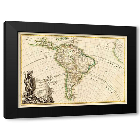 LAmerique Meridionale, 1782 Black Modern Wood Framed Art Print with Double Matting by Janvier, Jean