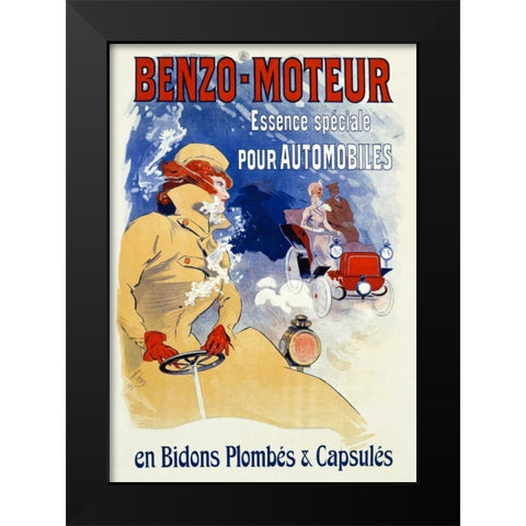 Benzo-Moteur Black Modern Wood Framed Art Print by Cheret, Jules