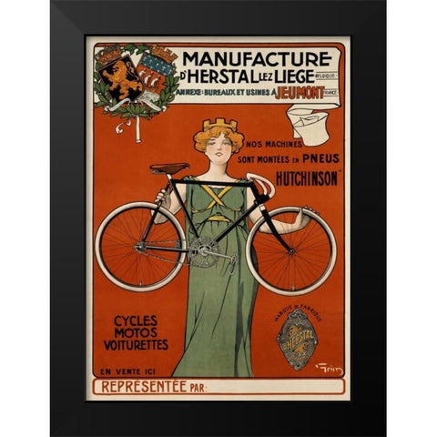 Manufacture dâ€™Herstal Black Modern Wood Framed Art Print by Grim