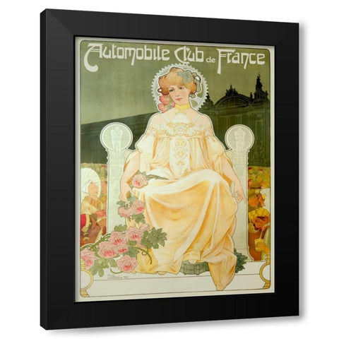 Automobile Club de France Black Modern Wood Framed Art Print by Livemont, Privat