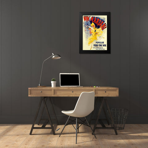 Vin Mariani/Popular French Tonic Wine Black Modern Wood Framed Art Print by Cheret, Jules