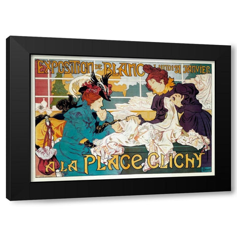 Exposition de Blanc a la Place Clichy Black Modern Wood Framed Art Print by Thiriet, Henri