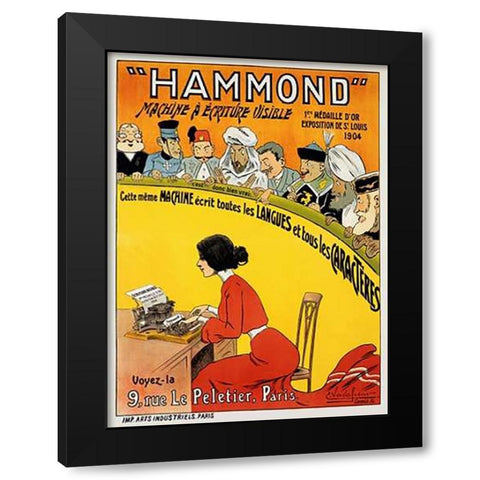 Hammond Black Modern Wood Framed Art Print by Vavasseur, Eugene