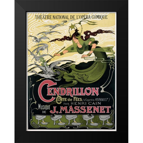 Cendrillon/J. Massenet Black Modern Wood Framed Art Print by Bertrand, Emile