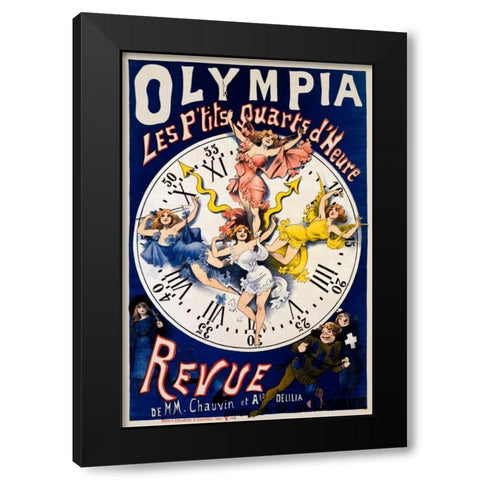 Olympia/Ptits Quarts dHeure Revue Black Modern Wood Framed Art Print by Choubrac, Alfred