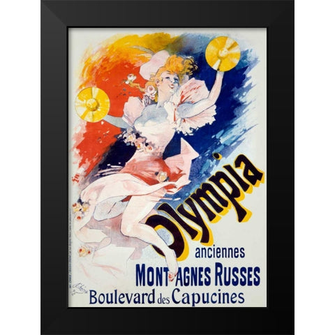 Olympia/Anciennes Montagnes Russes Black Modern Wood Framed Art Print by Cheret, Jules