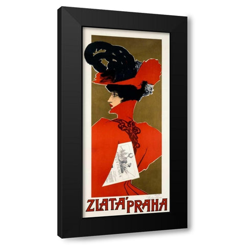 Zlata Praha Black Modern Wood Framed Art Print by Oliva, Viktor