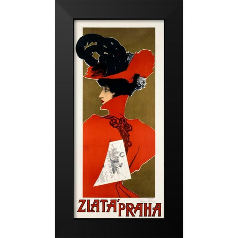 Zlata Praha Black Modern Wood Framed Art Print by Oliva, Viktor