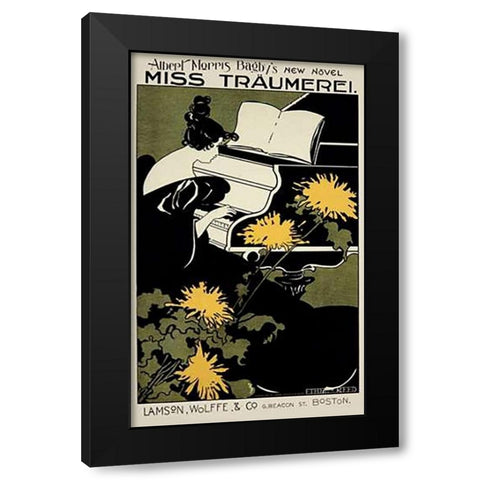 Miss Traumerei Black Modern Wood Framed Art Print with Double Matting by Reed, Ethel