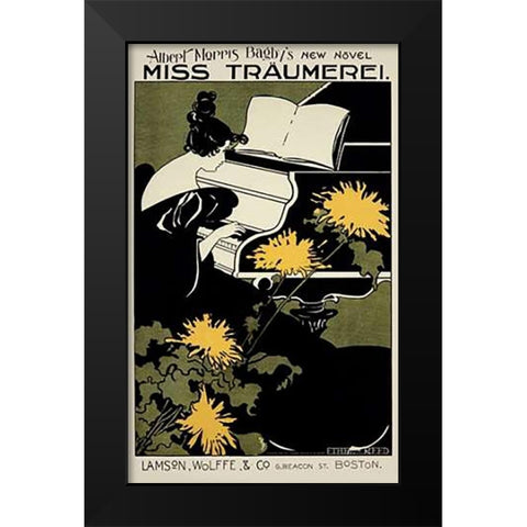 Miss Traumerei Black Modern Wood Framed Art Print by Reed, Ethel