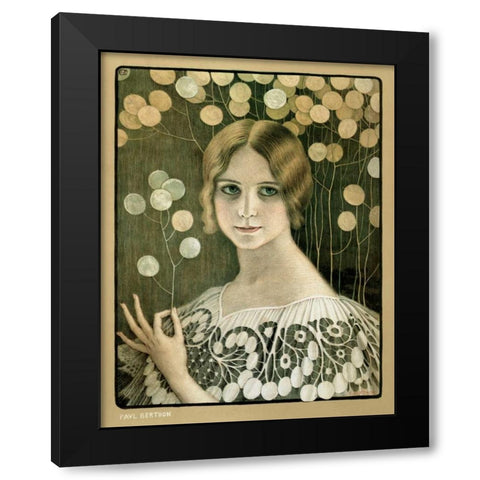 Lace Black Modern Wood Framed Art Print by Berthon, Paul