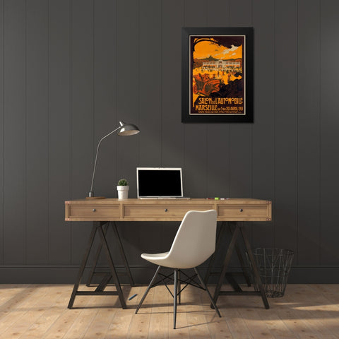 Salon de lâ€™Automobile/Marseille Black Modern Wood Framed Art Print by Dellepiane, David
