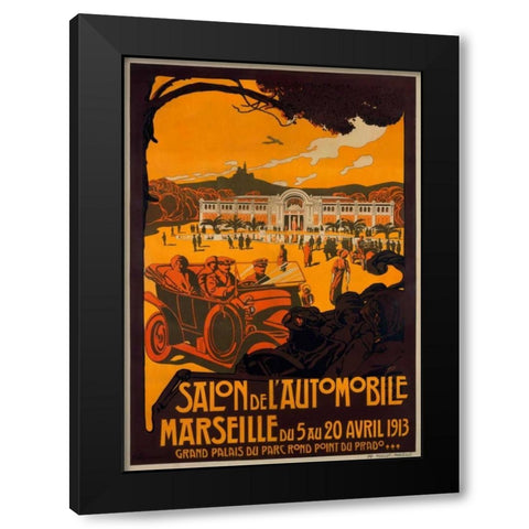 Salon de lâ€™Automobile/Marseille Black Modern Wood Framed Art Print with Double Matting by Dellepiane, David