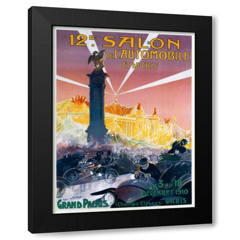 12e Salon de lâ€™Automobile Black Modern Wood Framed Art Print with Double Matting by De Fonseca, Gaston Simoes