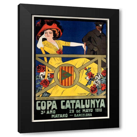 Copa Catalunya Black Modern Wood Framed Art Print with Double Matting by Muntanya, J.