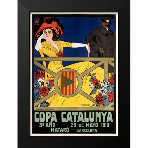 Copa Catalunya Black Modern Wood Framed Art Print by Muntanya, J.