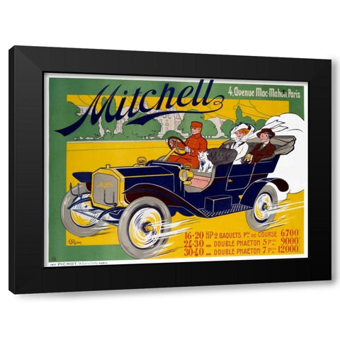 Mitchell Black Modern Wood Framed Art Print with Double Matting by Riom, G.