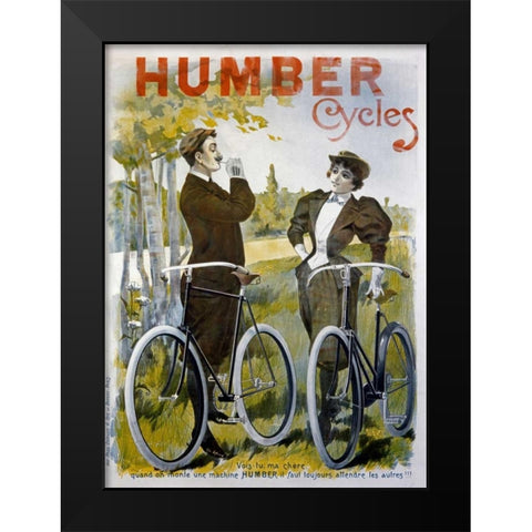 Humber Cycles Black Modern Wood Framed Art Print by Pal