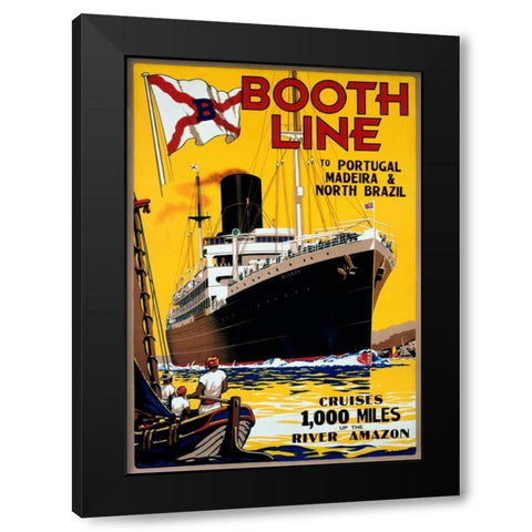 Booth Line Black Modern Wood Framed Art Print with Double Matting by McDonald, W.