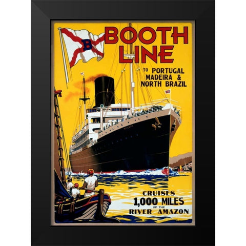 Booth Line Black Modern Wood Framed Art Print by McDonald, W.