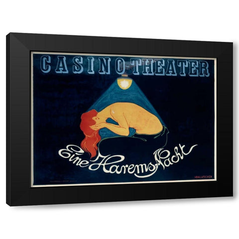 Casino-Theater/Eine Harems-Nacht Black Modern Wood Framed Art Print by Baluschek, Hans