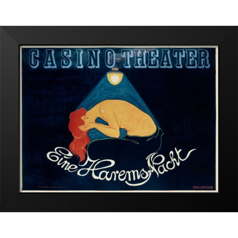 Casino-Theater/Eine Harems-Nacht Black Modern Wood Framed Art Print by Baluschek, Hans