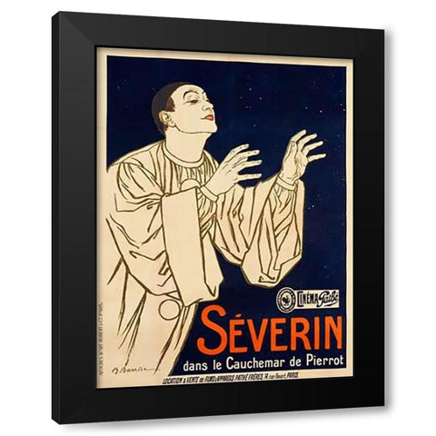 Le Cauchemar de Pierrot/Severin Black Modern Wood Framed Art Print with Double Matting by Barrere, Adrien