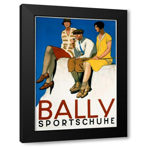 Bally Sportschuhe Black Modern Wood Framed Art Print by Cardinaux, Emil